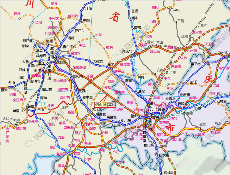 『成渝中线高铁』最新线路方案 或直连成都 重庆市中心区