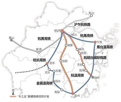 浙江高铁规划通苏嘉甬甬舟沪苏湖衢丽等铁路动工建设
