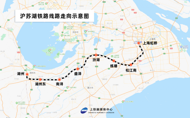 与沪杭高铁,宁杭高铁,湖杭高铁相连,共同构筑起长三角核心区城际快速