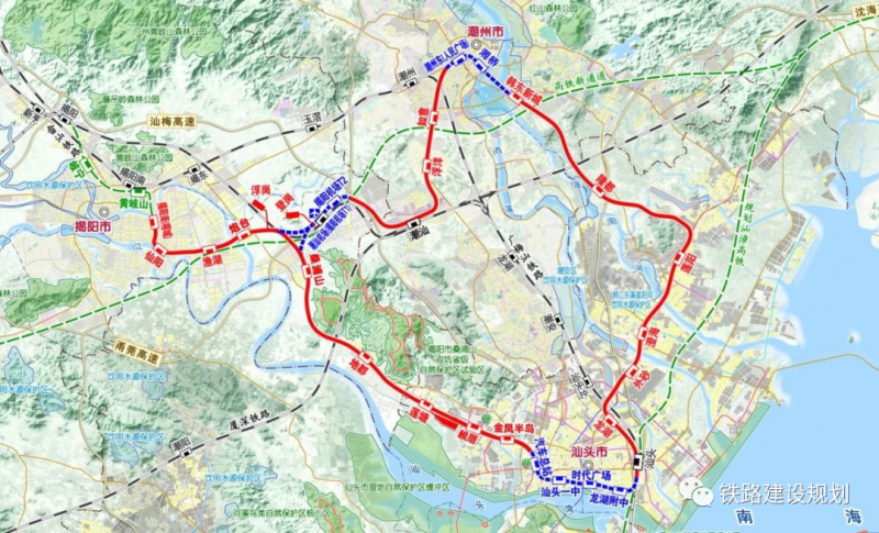 『粤东城际铁路』"一环一射"拟9月开工建设